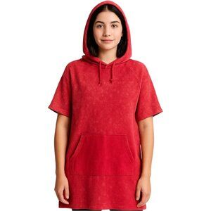 Cotton Citizen Tomato Red Hooded Mini Dress Small 100 Percent Cotton